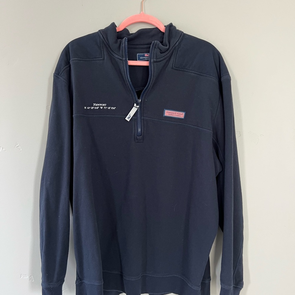 Vineyard Vines Newport Quarter-Zip Pullover – Size XL (Navy Blue)